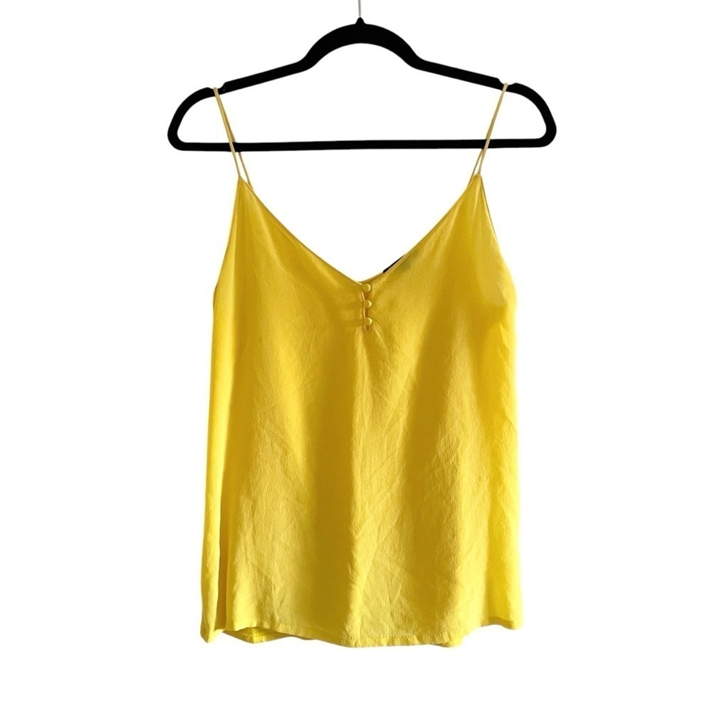 MASSIMO DUTTI Silk Cami Tank Top Mustard Yellow M